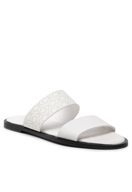 Calvin Klein Чехли Almond Flat 2Bar Slide HW0HW01134 Ck White YAF - Mera.bg