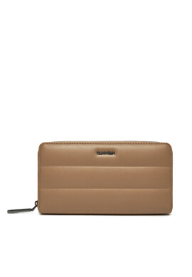 Calvin Klein Голям дамски портфейл Line Quilt Large Zip Around K60K612199 Кафяв - Mera.bg
