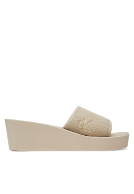 Calvin Klein Jeans Чехли Beach Wedge Slide Canvas YW0YW01725 Бежов - Mera.bg