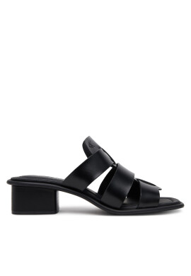 Calvin Klein Jeans Чехли Heel Square Mg Lth YW0YW01702 Черен - Mera.bg