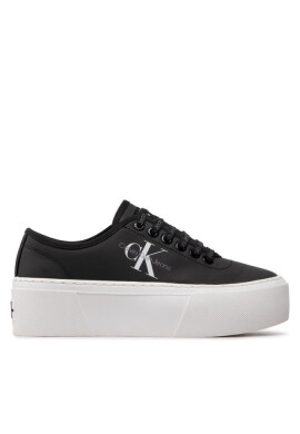 Calvin Klein Jeans Гуменки Cupsole Flatform Laceup Low Txt YW0YW00766 Черен - Mera.bg