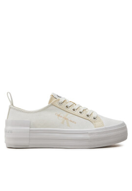 Calvin Klein Jeans Гуменки Bold Vulc Flatf Low Lace Mix Mtl YW0YW01465 Екрю - Mera.bg
