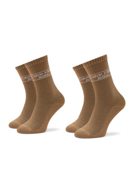 Calvin Klein Jeans Комплект 2 чифта дълги чорапи дамски 701219853 Brown 003 - Mera.bg