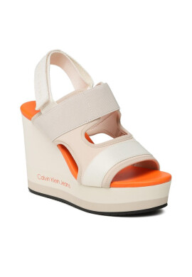 Calvin Klein Jeans Сандали Wedge Sandal Webbing YW0YW01073 Eggshell/Shocking Orange ACF - Mera.bg