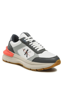 Calvin Klein Jeans Сникърси Chunky Runn Laceup Low Leather YM0YM00521 Сив - Mera.bg