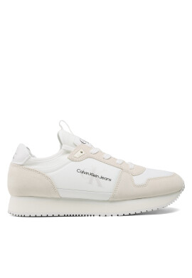 Calvin Klein Jeans Сникърси Runner Sock Laceup Ny-Lth YM0YM00553 Бял - Mera.bg