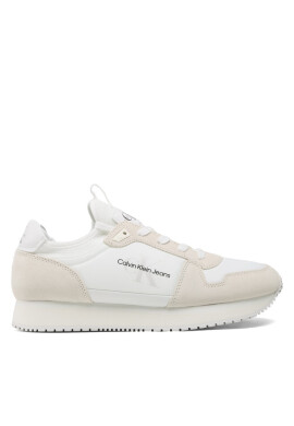 Calvin Klein Jeans Сникърси Runner Sock Laceup Ny-Lth YM0YM00553 Бял - Mera.bg