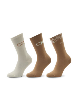 Calvin Klein Комплект 3 чифта дълги чорапи дамски 701219849 Brown Combo 003 - Mera.bg