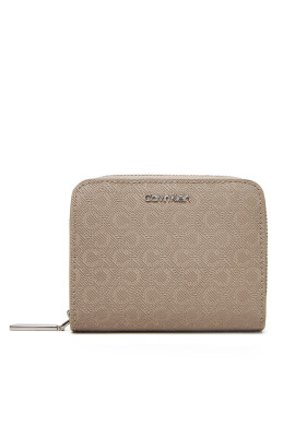 Calvin Klein Малък дамски портфейл Ck Must Aop Md Zip Around W Flap LV04F1037G Бежов - Mera.bg