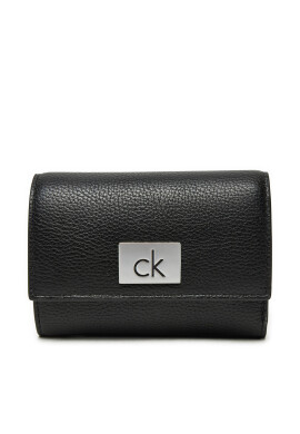 Calvin Klein Малък дамски портфейл Ck Plaque Small Trifold W/Zip K60K612834 Черен - Mera.bg