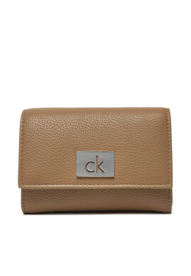 Calvin Klein Малък дамски портфейл Ck Plaque Small Trifold W/Zip K60K612834 Сив - Mera.bg