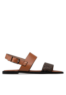 Calvin Klein Сандали Alomnd Flat Sandal Mono Mix HW0HW00821 Cognac/Brown Mono - Mera.bg
