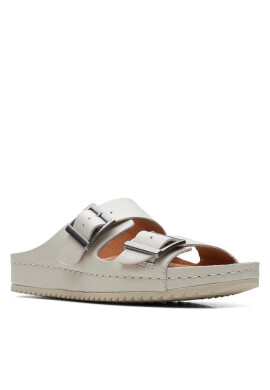 Clarks Чехли Brookleigh Sun 26170059 Off White Lea - Mera.bg