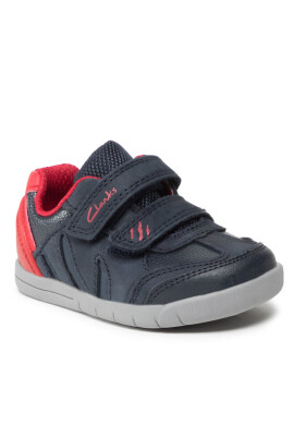 Clarks Сникърси Rex Play T 261614406 Navy/Red Leather - Mera.bg