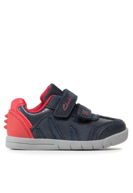 Clarks Сникърси Rex Play T 261614406 Navy/Red Leather - Mera.bg