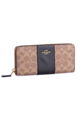 Coach Голям дамски портфейл Clrblk Ctd Cnv Slm A 73739 Tan Black - Mera.bg