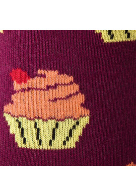 Cup of Sox Дълги чорапи unisex Bawełniany Muffin Z Taaaką Wiśnią B Бордо - Mera.bg