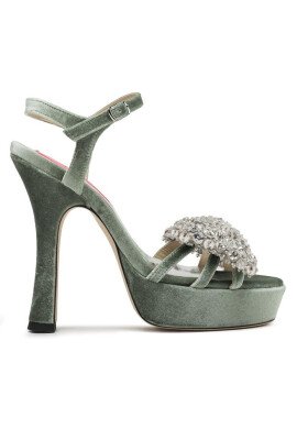 Custommade Сандали Arlina Crystal Bow 999620047 Зелен - Mera.bg