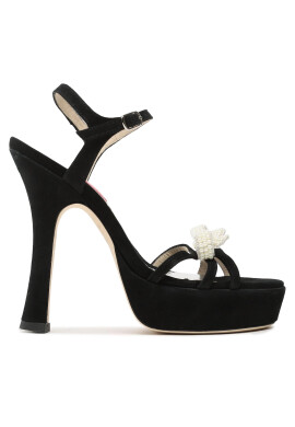 Custommade Сандали Arlina Pearl Bow 999621047 Черен - Mera.bg