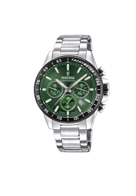 Festina Часовник Timeless Chronograph F20560/4 Silver/Green - Mera.bg