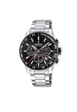 Festina Часовник Timeless Chronograph F20560/6 Silver/Black - Mera.bg