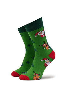 Funny Socks Дълги чорапи unisex Green Santa Claus SM1/36 Зелен - Mera.bg