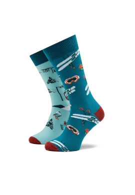 Funny Socks Дълги чорапи unisex Ski SM1/06 Син - Mera.bg