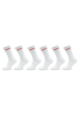 Hugo Комплект 6 чифта дълги чорапи мъжки 50504045 White 100 - Mera.bg