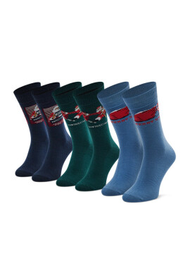 Jack&Jones Комплект 3 чифта дълги чорапи мъжки Jacsanta Claus Sock Giftbox 12198046 Navy Blazer/Blue - Mera.bg