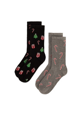 Lasocki Комплект 2 чифта дълги чорапи мъжки 2MB-001-AW23 (2-pack) Сив - Mera.bg