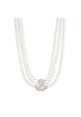 LAUREN RALPH LAUREN Колие Nk 17In Multirow Logo Collar 14N00558 Бял - Mera.bg
