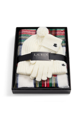 LAUREN RALPH LAUREN Комплект шапка шал и ръкавици 454960312001 Екрю - Mera.bg
