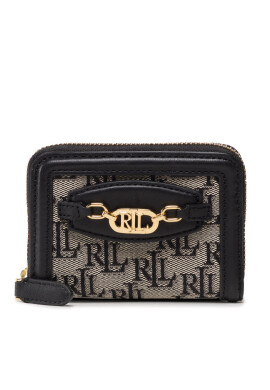 Lauren Ralph Lauren Малък дамски портфейл Ovl Sm Zip 432872650002 Black/Black - Mera.bg