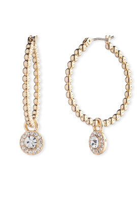 LAUREN RALPH LAUREN Обици Pe 30Mm Pave Bead Hoop 14G00923 Златист - Mera.bg