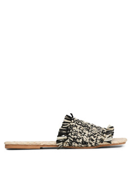 Manebi Чехли Fringed Knots Raffia Leather Sandals V 3.4 Y0 Черен - Mera.bg