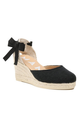 Manebi Еспадрили Organic Hemp Low Wedge Espadrilles O 7.9 WL Черен - Mera.bg