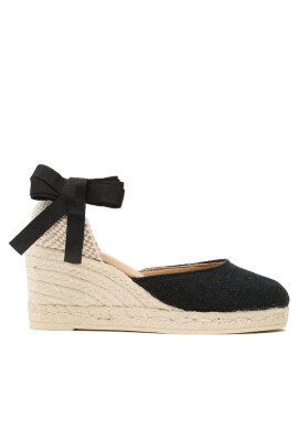 Manebi Еспадрили Organic Hemp Low Wedge Espadrilles O 7.9 WL Черен - Mera.bg
