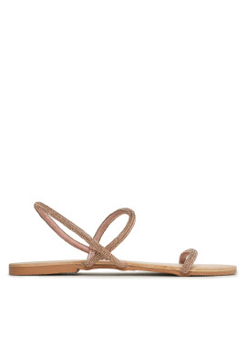 Manebi Сандали Crystal Embellished Leather Sandals V 6.3 Y0 Rose Gold 2 Bands - Mera.bg