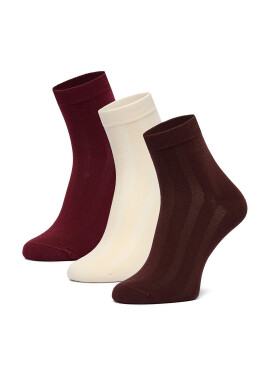 Nine West Къси чорапи CEO_BR_NW_25082_Z_AW25 (3 PACK) Бордо - Mera.bg