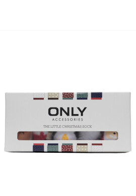 ONLY Комплект 5 чифта дълги чорапи дамски Christmas 15305905 Light Grey Melange 4333389 - Mera.bg