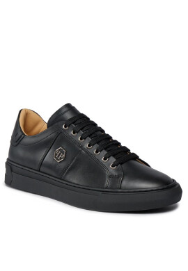 PHILIPP PLEIN Сникърси Leather Lo-Top Sneakers Hexagon AACS MSC3905 PLE075N Black 02 - Mera.bg