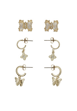 Pieces Комплект 3 чифта обеци Miduma 17146774 Златист - Mera.bg
