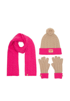 Roxy Комплект шапка шал и ръкавици RX-KF-001-AW24 Розов - Mera.bg