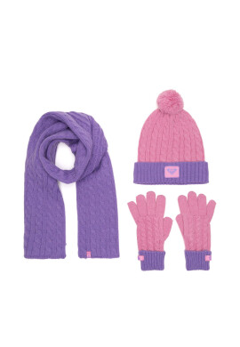 Roxy Комплект шапка шал и ръкавици RX-KF-001-AW24 Виолетов - Mera.bg