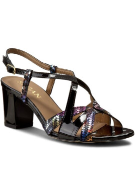 Sagan Сандали 2530 Czarny Lakier/Multicolor Kwiaty - Mera.bg
