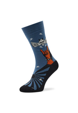 Stereo Socks Дълги чорапи unisex Flying Skull Син - Mera.bg