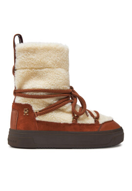 Tommy Hilfiger Апрески Lace-Up Faux Shearling Snowboot FW0FW08252 Бежов - Mera.bg
