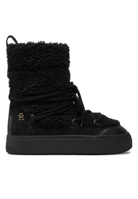 Tommy Hilfiger Апрески Lace-Up Faux Shearling Snowboot FW0FW08252 Черен - Mera.bg