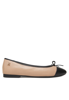 Tommy Hilfiger Балеринки Toe Cap Leather Ballerina FW0FW08759 Екрю - Mera.bg