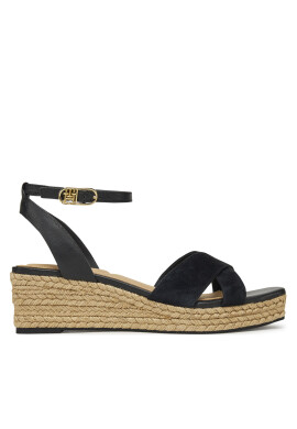 Tommy Hilfiger Еспадрили Leather & Suede Mid Wedge Espad FW0FW08804 Черен - Mera.bg